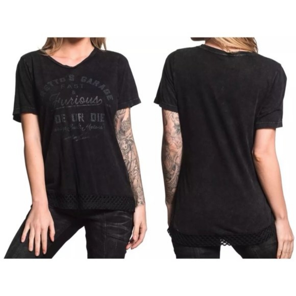 AFFLICTION Women's Short Sleeve Fast and Furious T-Shirt M NWT